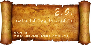 Eszterházy Osszián névjegykártya